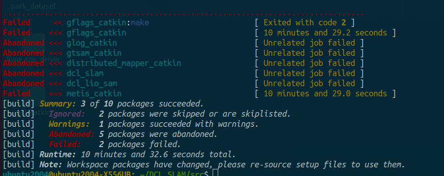 catkin build dcl_lio_sam结果